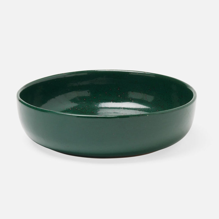 Marcus Dark Green Salt Glaze Round Serving Bowl Stoneware Small Pack/2