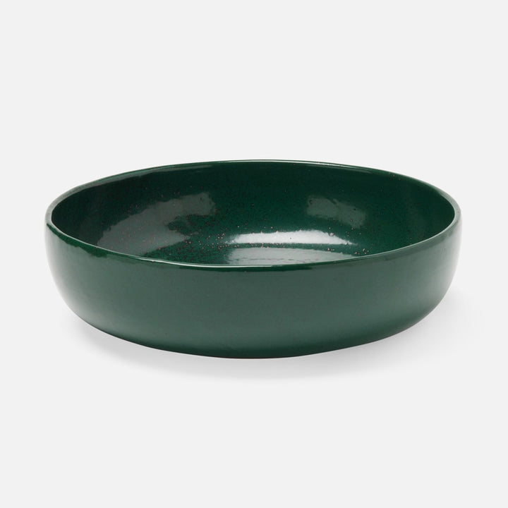 Marcus Dark Green Salt Glaze Round Serving Bowl Stoneware Small Pack/2