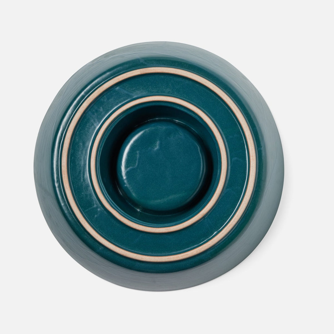 Marcus Midnight Teal Chip And Dip Bowl Stoneware