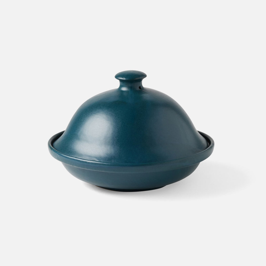 Marcus Midnight Teal Cloche Serving Bowl Stoneware Medium