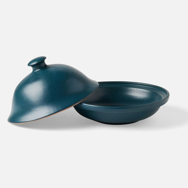 Marcus Midnight Teal Cloche Serving Bowl Stoneware Medium