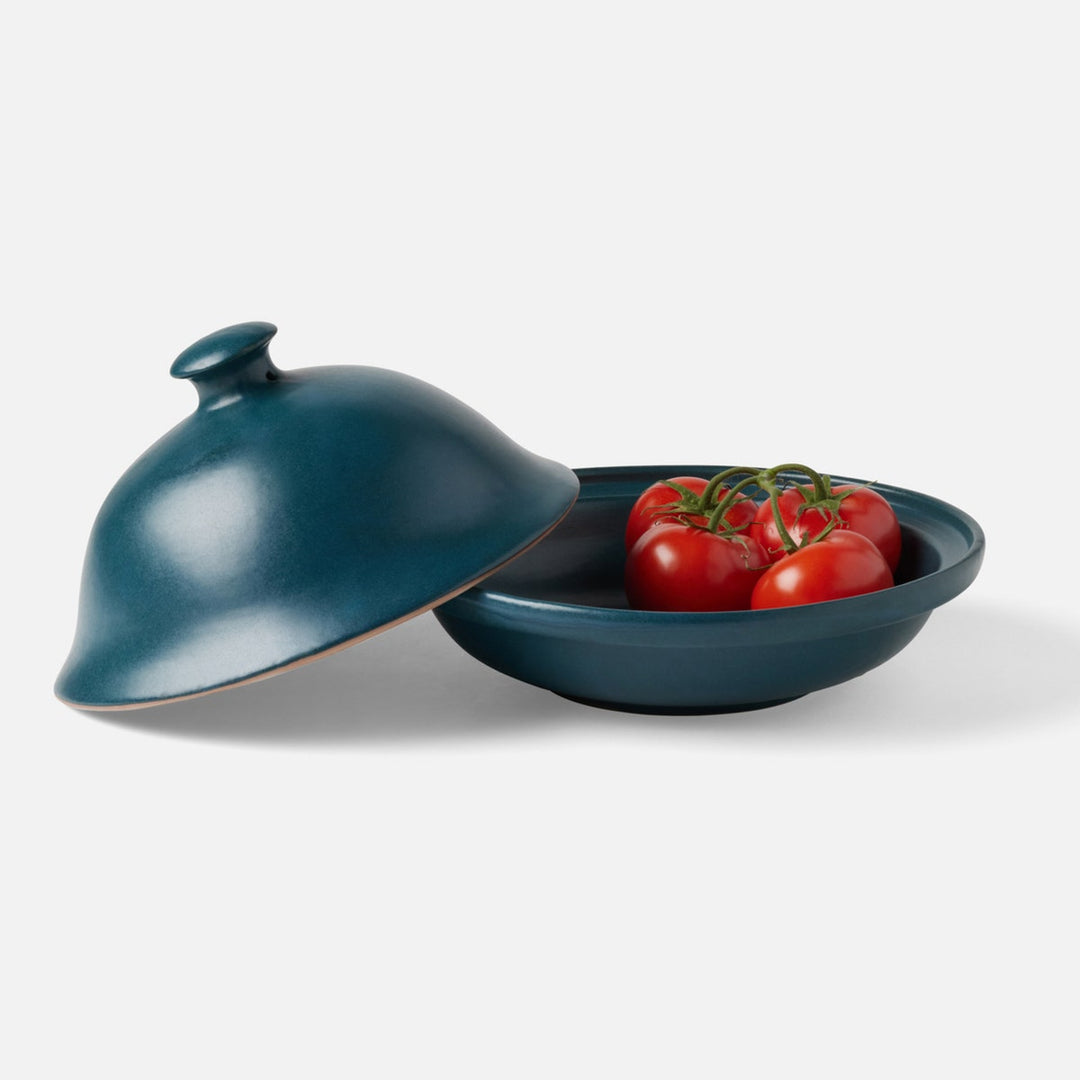 Marcus Midnight Teal Cloche Serving Bowl Stoneware Medium
