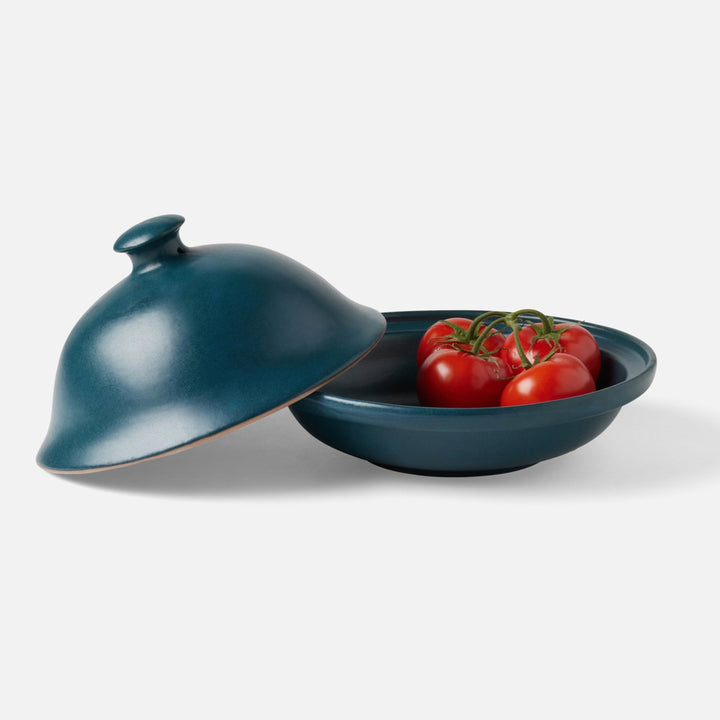 Marcus Midnight Teal Cloche Serving Bowl Stoneware Medium