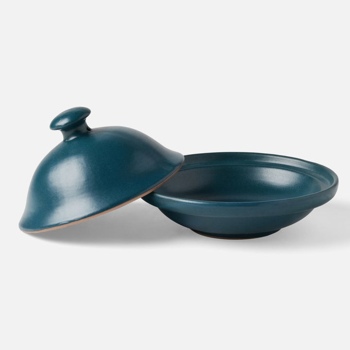 Marcus Midnight Teal Cloche Serving Bowl Stoneware Small Pack/2