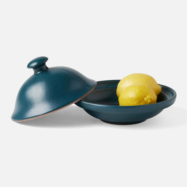 Marcus Midnight Teal Cloche Serving Bowl Stoneware Small Pack/2