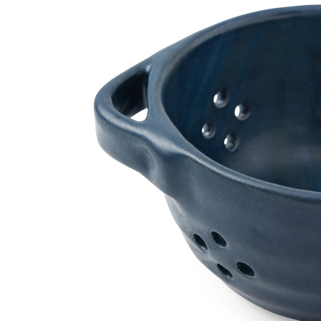 Marcus Navy Matte Berry Bowl W/ Handles Stoneware Pack/4