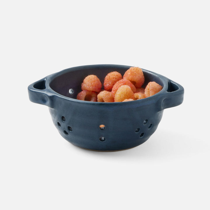 Marcus Navy Matte Berry Bowl W/ Handles Stoneware Pack/4