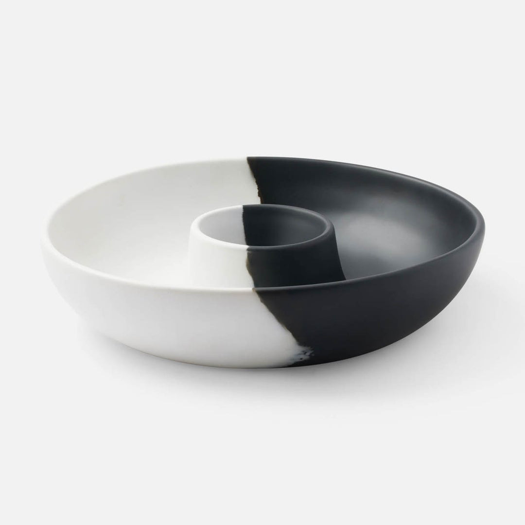 Maxton Black/White Chip And Dip Bowl Resin
