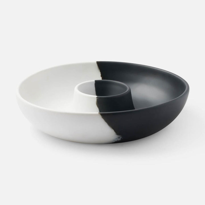 Maxton Black/White Chip And Dip Bowl Resin