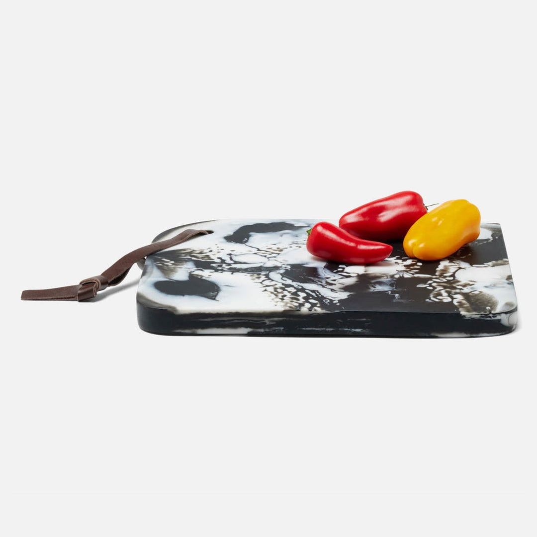 Noah Black Swirled Serving Board Resin Large