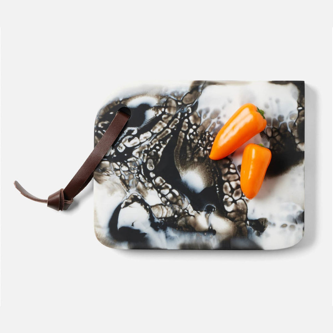 Noah Black Swirled Serving Board Resin Small