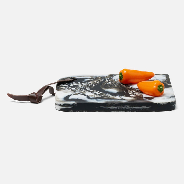 Noah Black Swirled Serving Board Resin Small