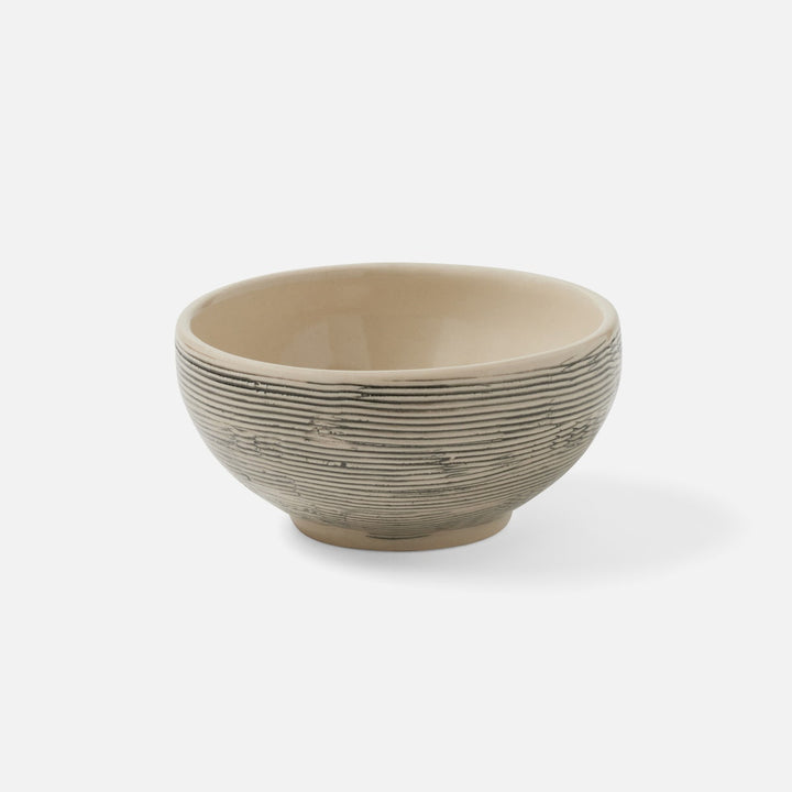 Nolan Black Cream Hors D'Oeuvre Bowl Stoneware Pack/4