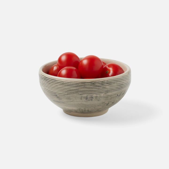 Nolan Black Cream Hors D'Oeuvre Bowl Stoneware Pack/4