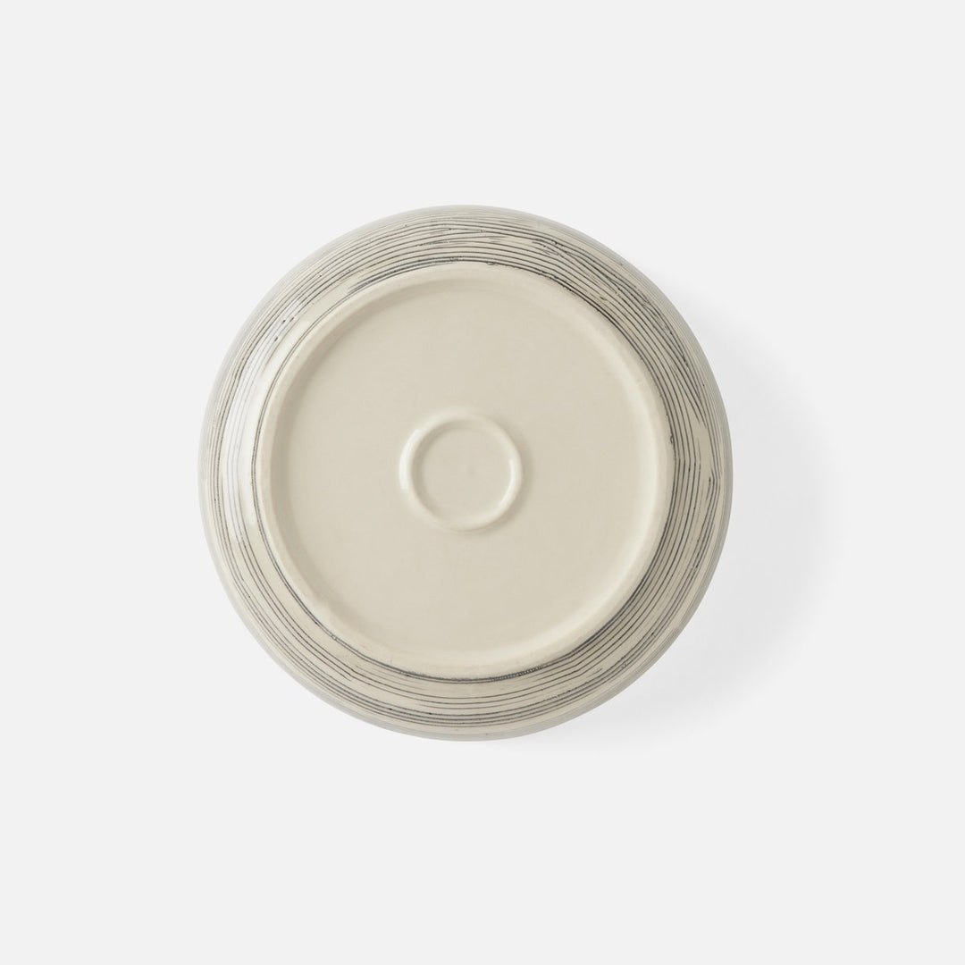 Nolan Black Cream Round Serving Bowl Stoneware Large Pack/2