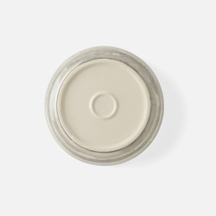 Nolan Black Cream Round Serving Bowl Stoneware Large Pack/2