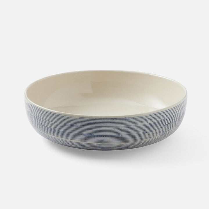 Nolan Navy Cream Round Serving Bowl Stoneware Large Pack/2