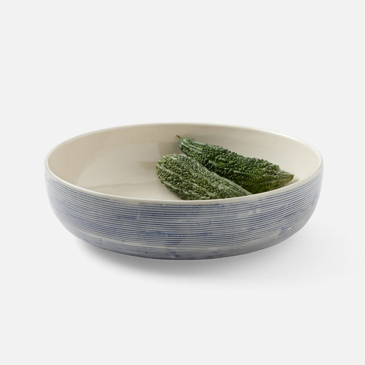 Nolan Navy Cream Round Serving Bowl Stoneware Large Pack/2