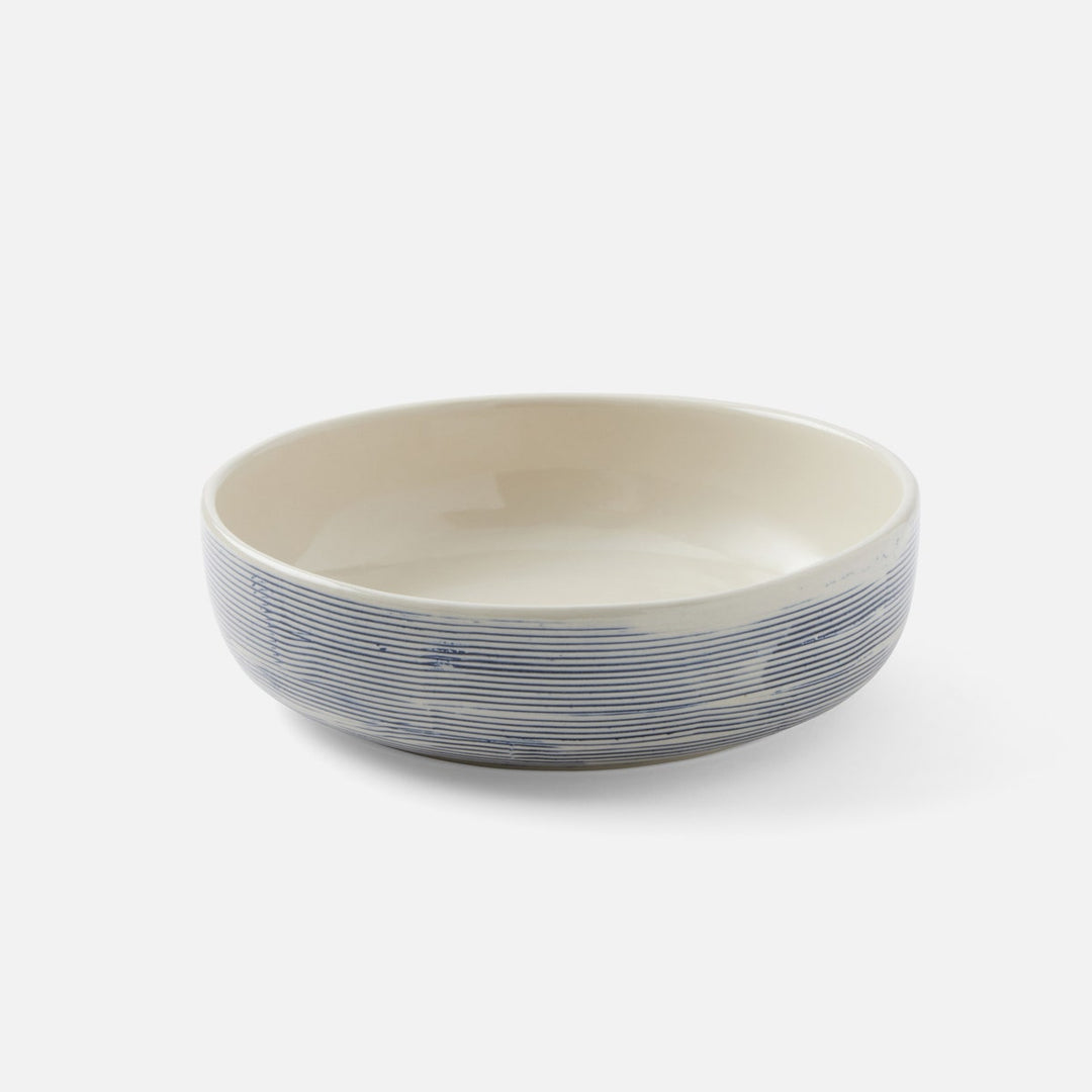 Nolan Navy Cream Round Serving Bowl Stoneware Small Pack/2