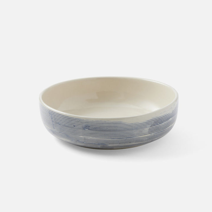 Nolan Navy Cream Round Serving Bowl Stoneware Small Pack/2