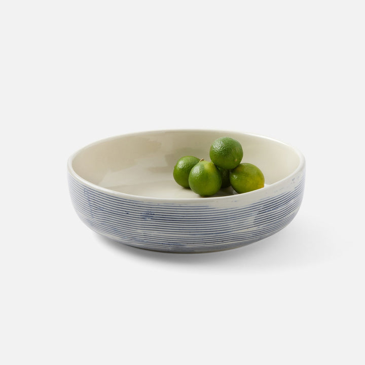 Nolan Navy Cream Round Serving Bowl Stoneware Small Pack/2