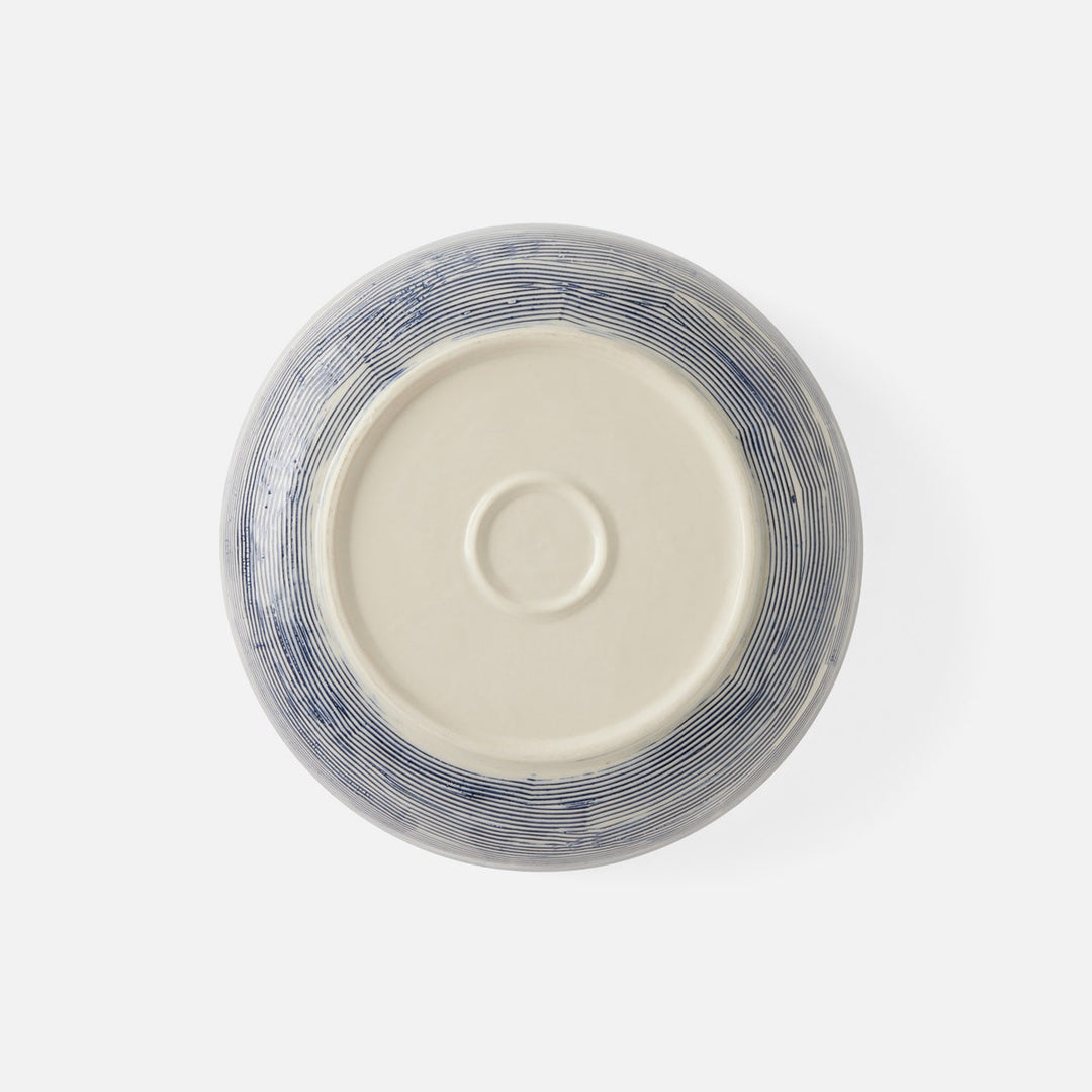 Nolan Navy Cream Round Serving Bowl Stoneware Small Pack/2