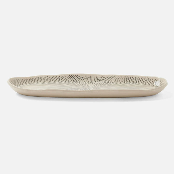 Nolan Navy Cream Oblong Serving Tray Stoneware Set/2