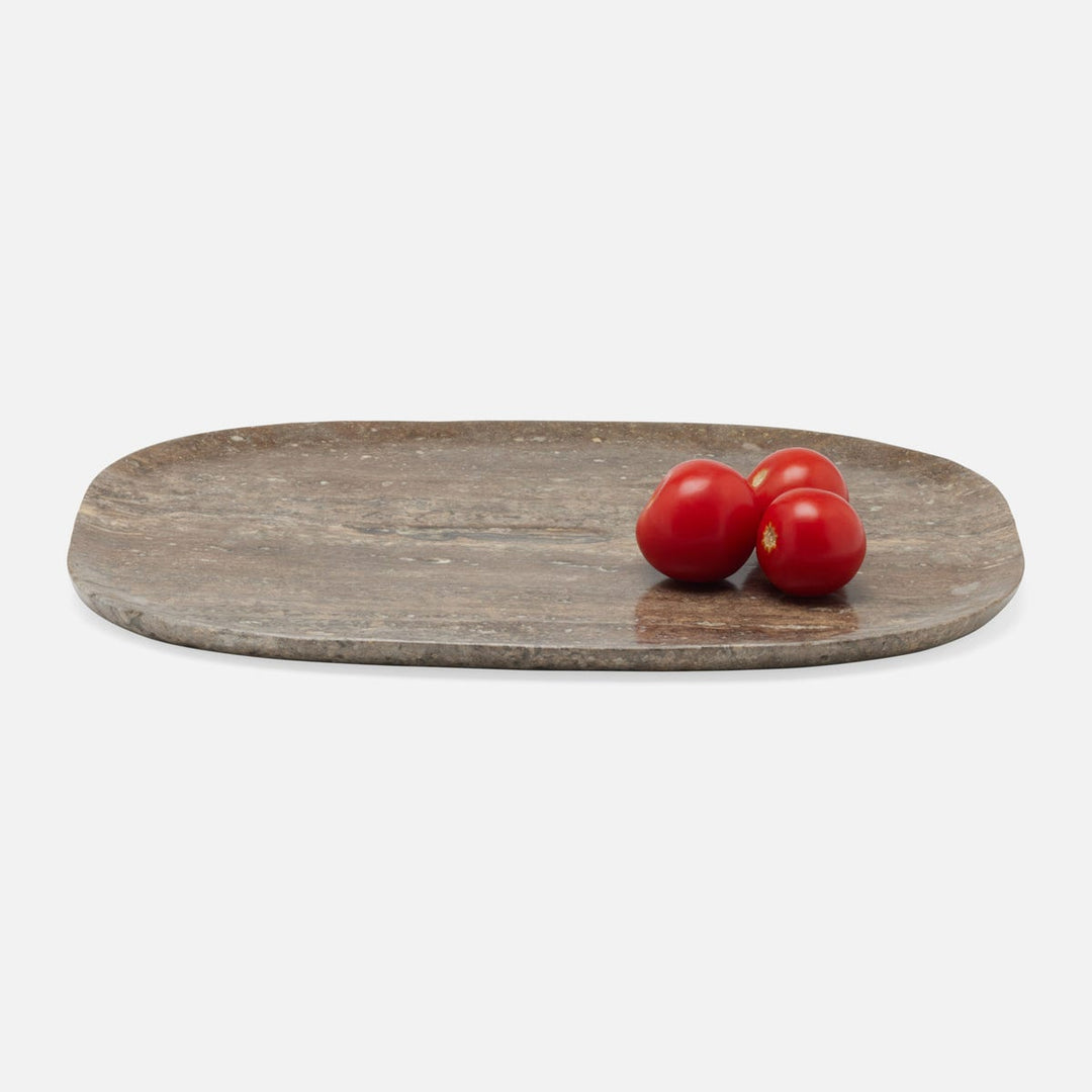 Rhea Gray Serving Trays Travertine Set/2