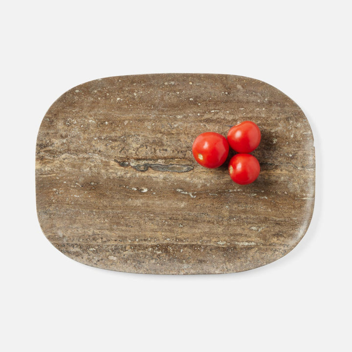 Rhea Gray Serving Trays Travertine Set/2