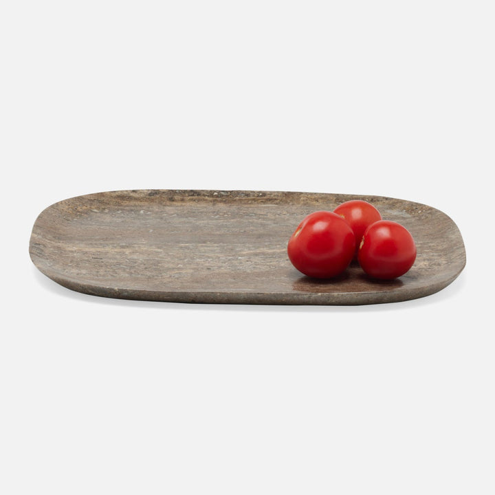 Rhea Gray Serving Trays Travertine Set/2