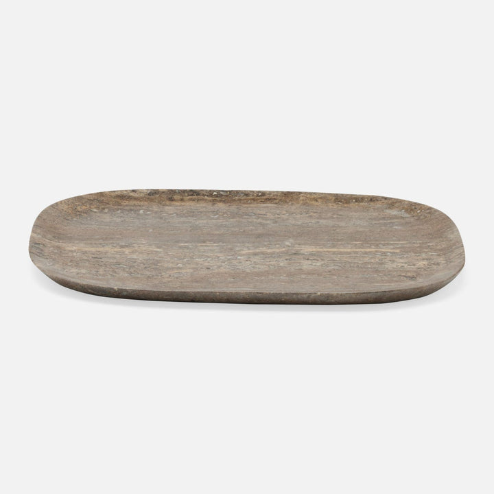 Rhea Gray Serving Trays Travertine Set/2