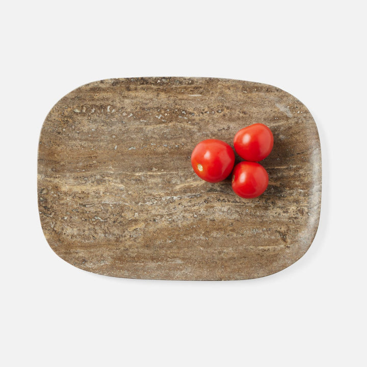 Rhea Gray Serving Trays Travertine Set/2