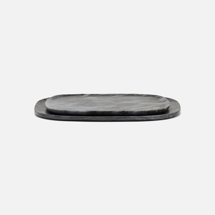 Rhea Gray Serving Trays Marble Set/2