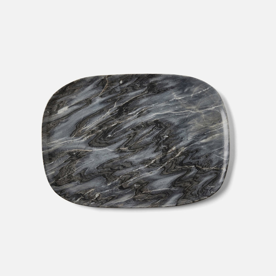 Rhea Gray Serving Trays Marble Set/2