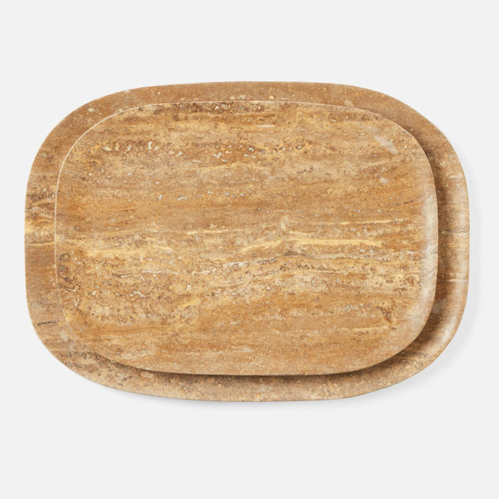 Rhea Noche Serving Trays Travertine Set/2