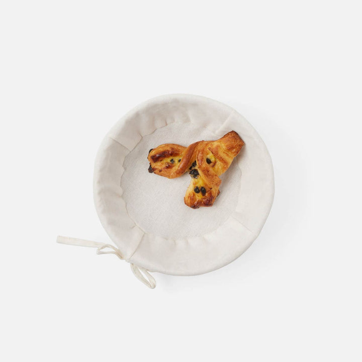 Senna Bleached Abaca Round Bread Basket Small Pack/2