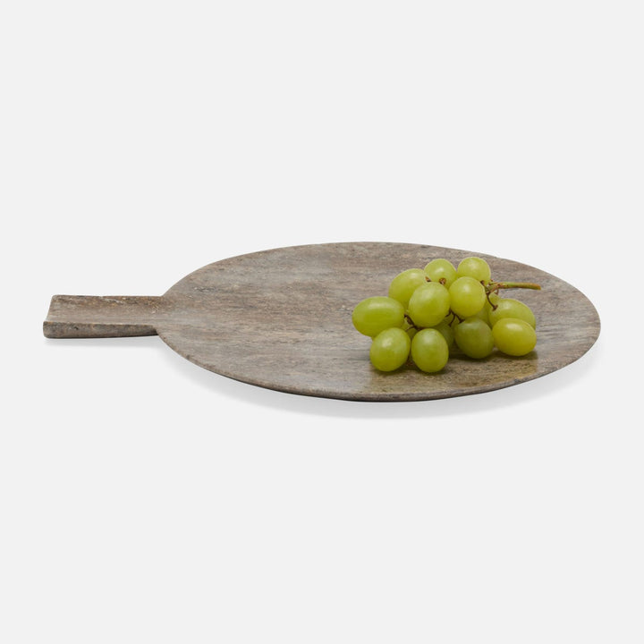 Stassi Gray Round Serving Board Travertine Set/2