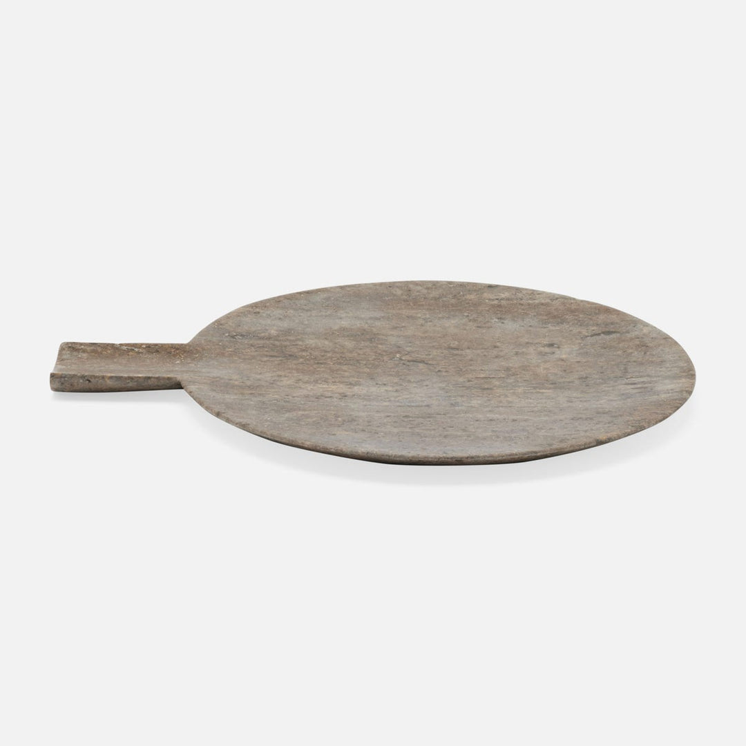 Stassi Gray Round Serving Board Travertine Set/2