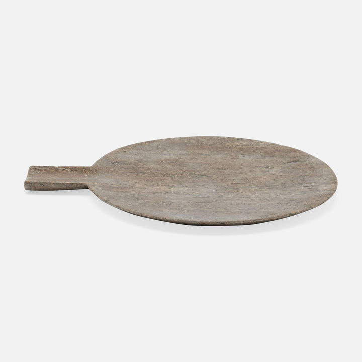 Stassi Gray Round Serving Board Travertine Set/2