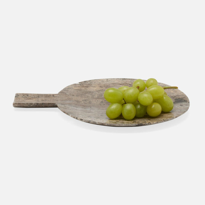 Stassi Gray Round Serving Board Travertine Set/2