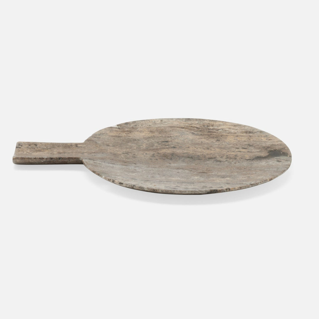 Stassi Gray Round Serving Board Travertine Set/2