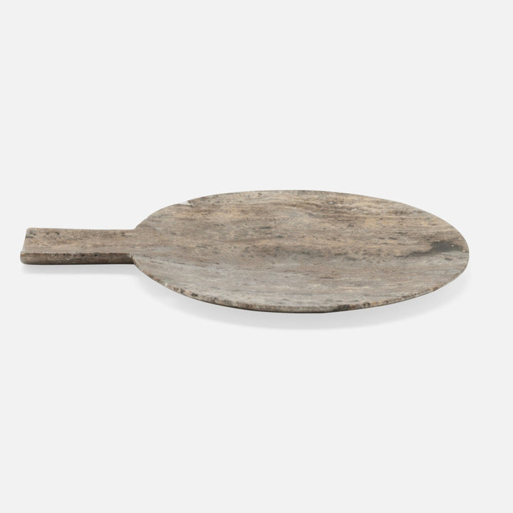 Stassi Gray Round Serving Board Travertine Set/2