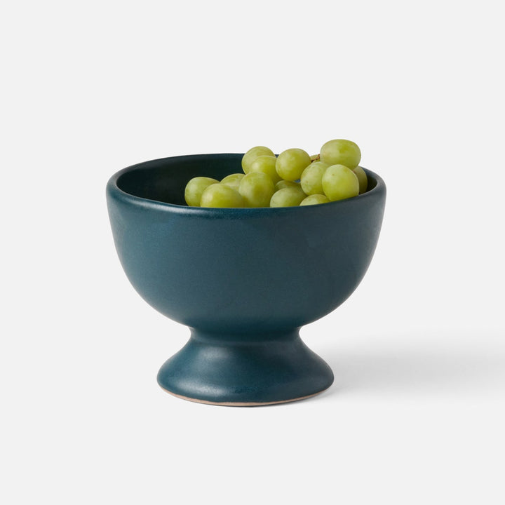 Wilson Midnight Teal Footed Serving Bowl Stoneware Medium Pack/2