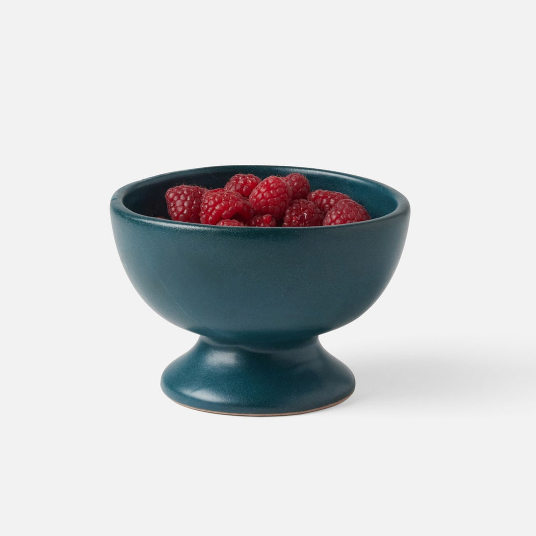 Wilson Midnight Teal Footed Serving Bowl Stoneware Small Pack/2