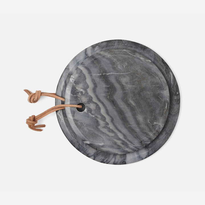 Viola Gray Marble Round Serving Boards Set/2