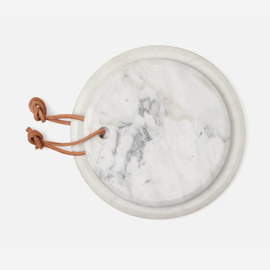 Viola White Marble Round Serving Boards Set/2