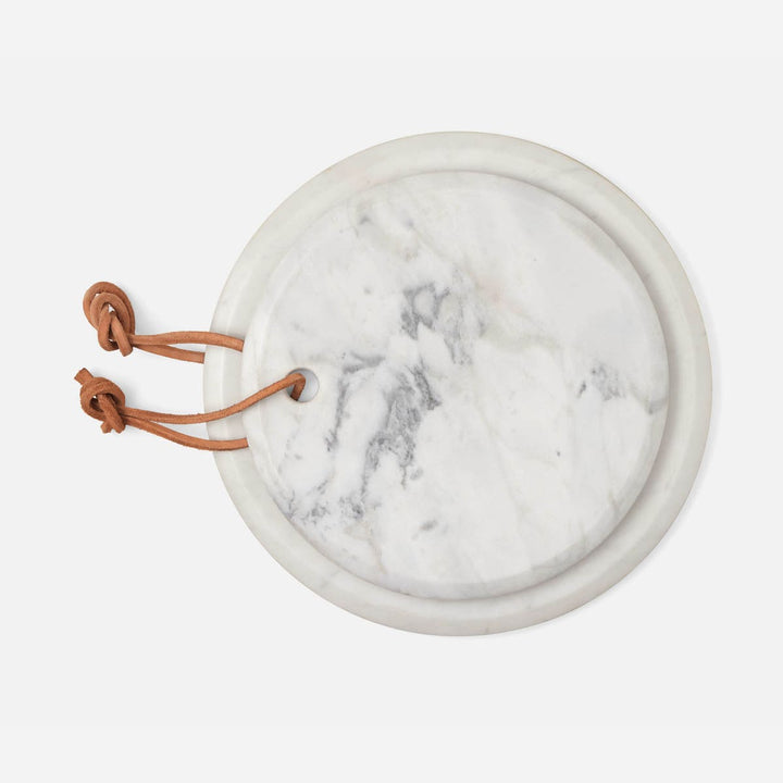 Viola White Marble Round Serving Boards Set/2