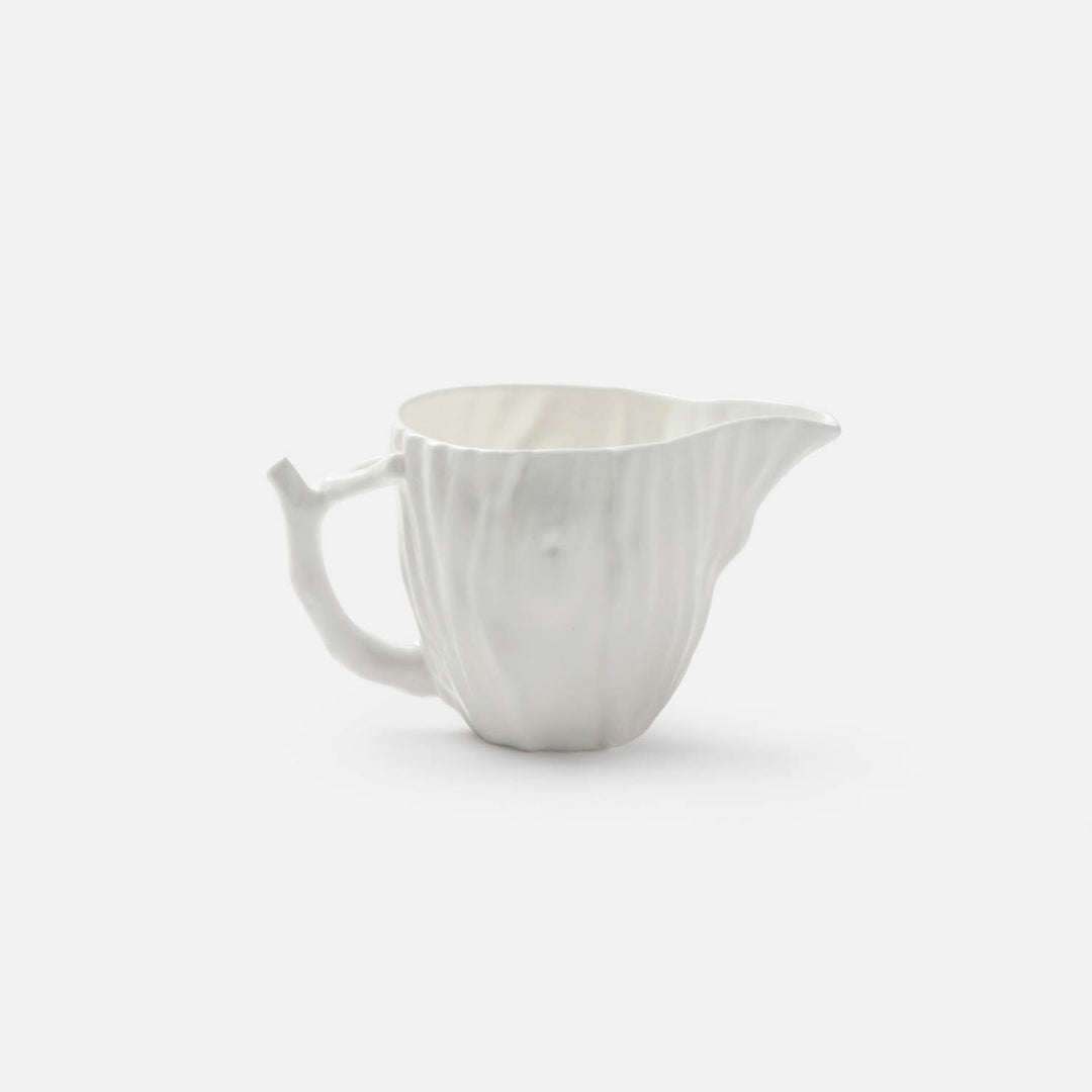 Willa White Faux Bois Creamer Porcelain