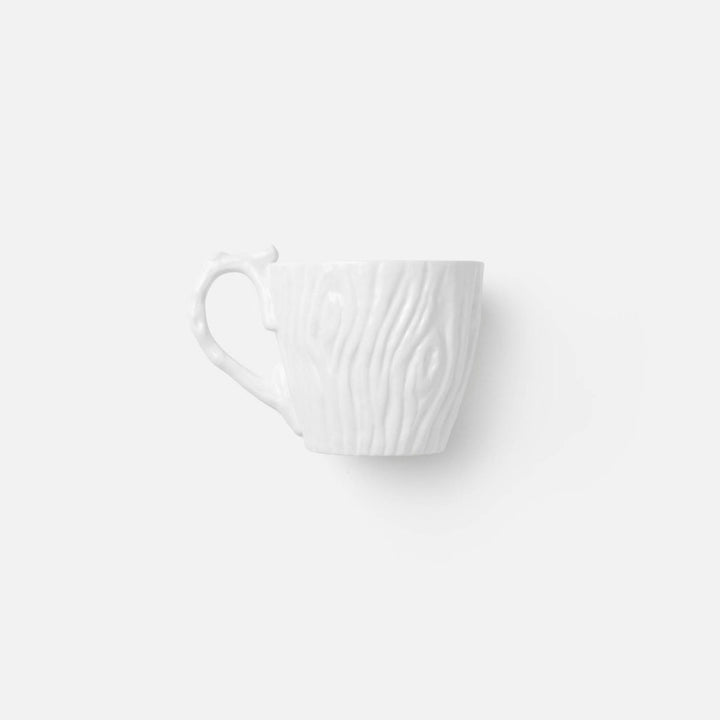 Willa White Faux Bois Cup/Saucer Porcelain Pack/4