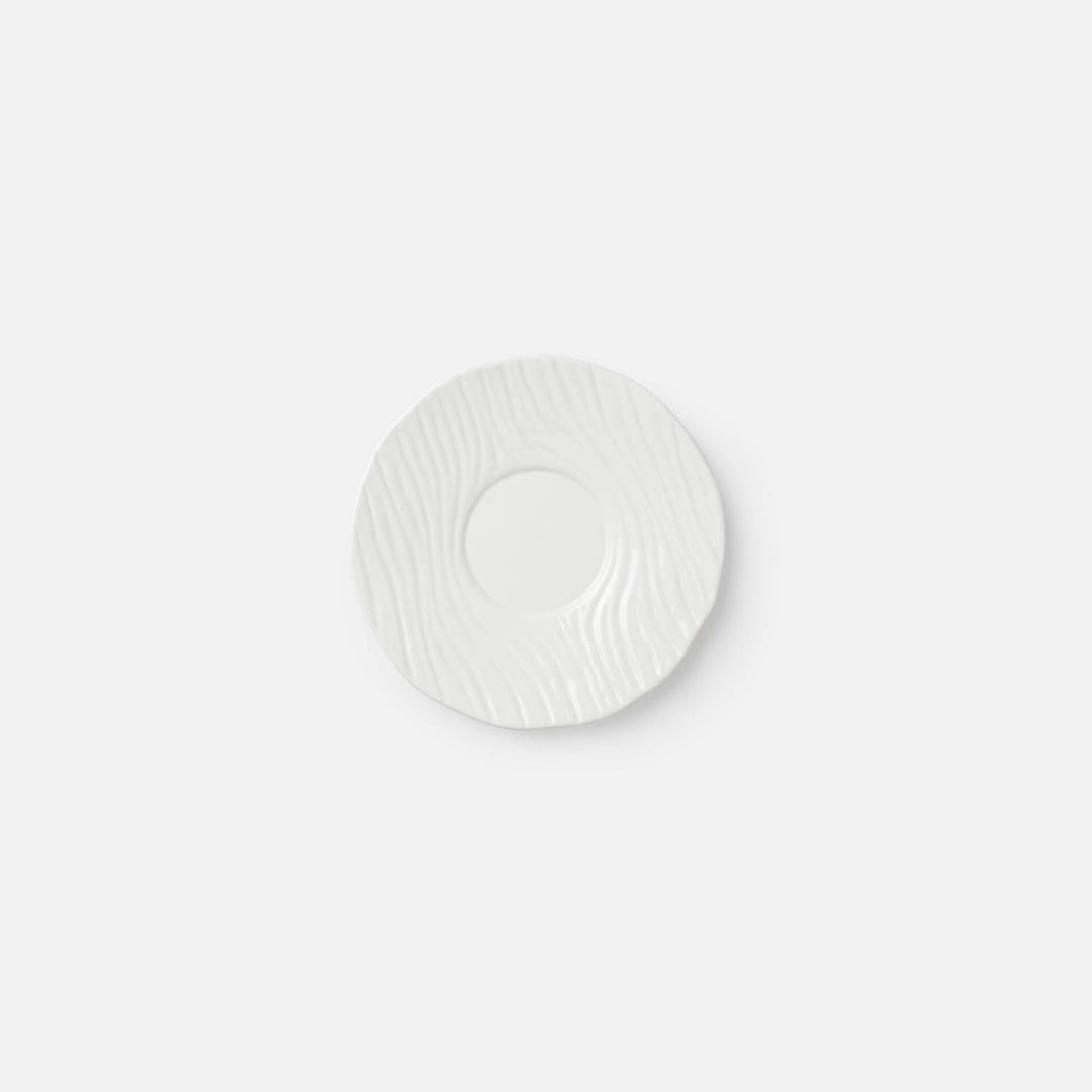 Willa White Faux Bois Cup/Saucer Porcelain Pack/4